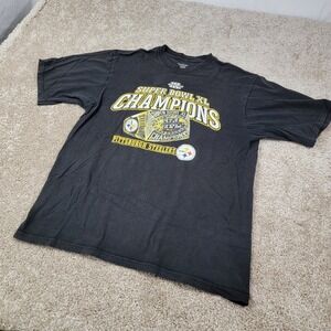 Reebok Men's Steelers Super Bowl XL Champions Graphic T-Shirt Size Large